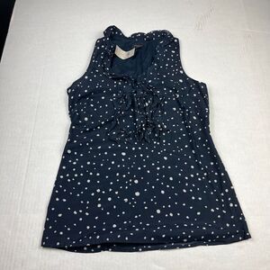 Ann Taylor Navy Polka Dot Blouse